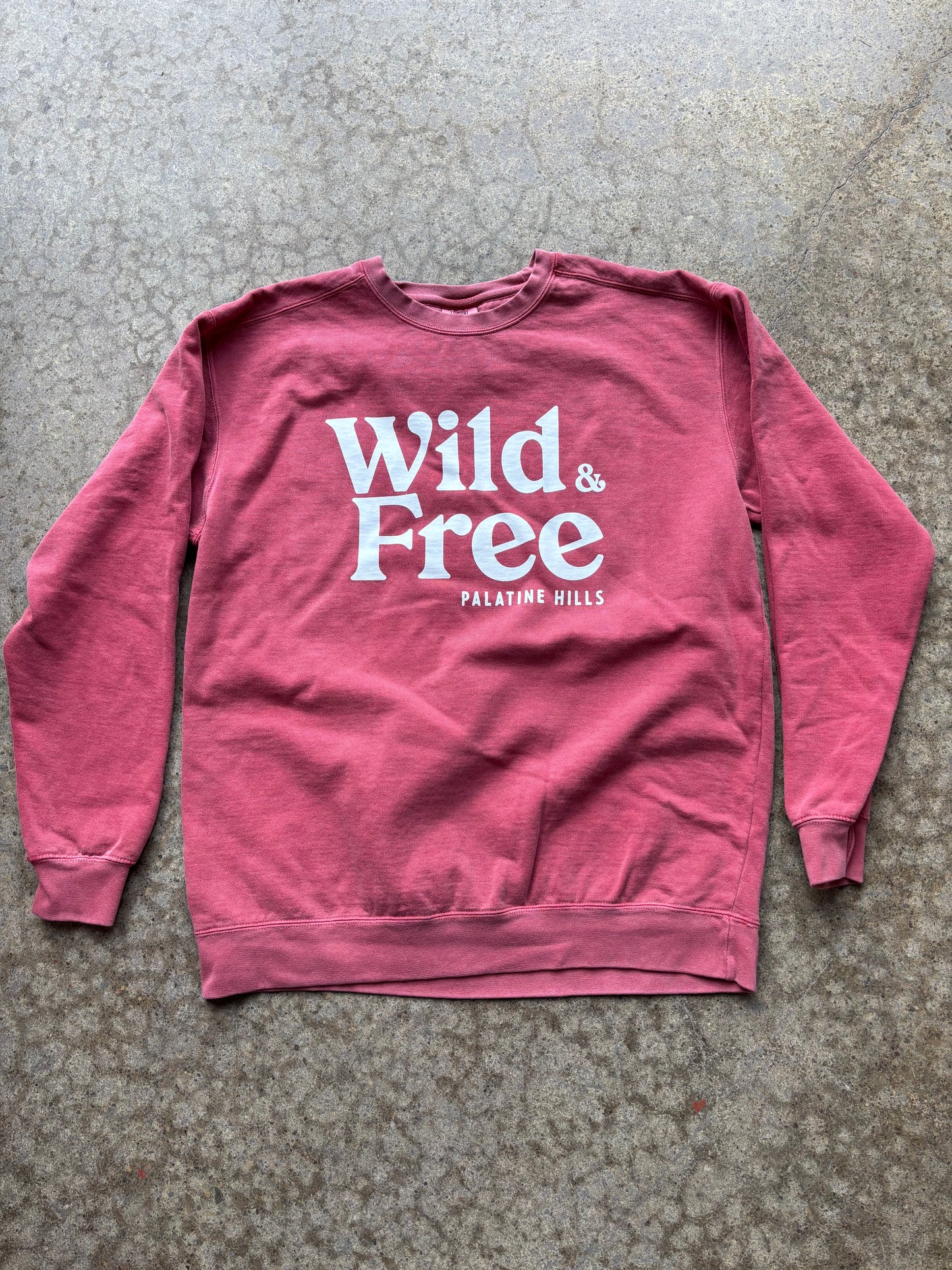 'Wild & Free' Crewneck Sweater - Palatine Hills Estate Winery