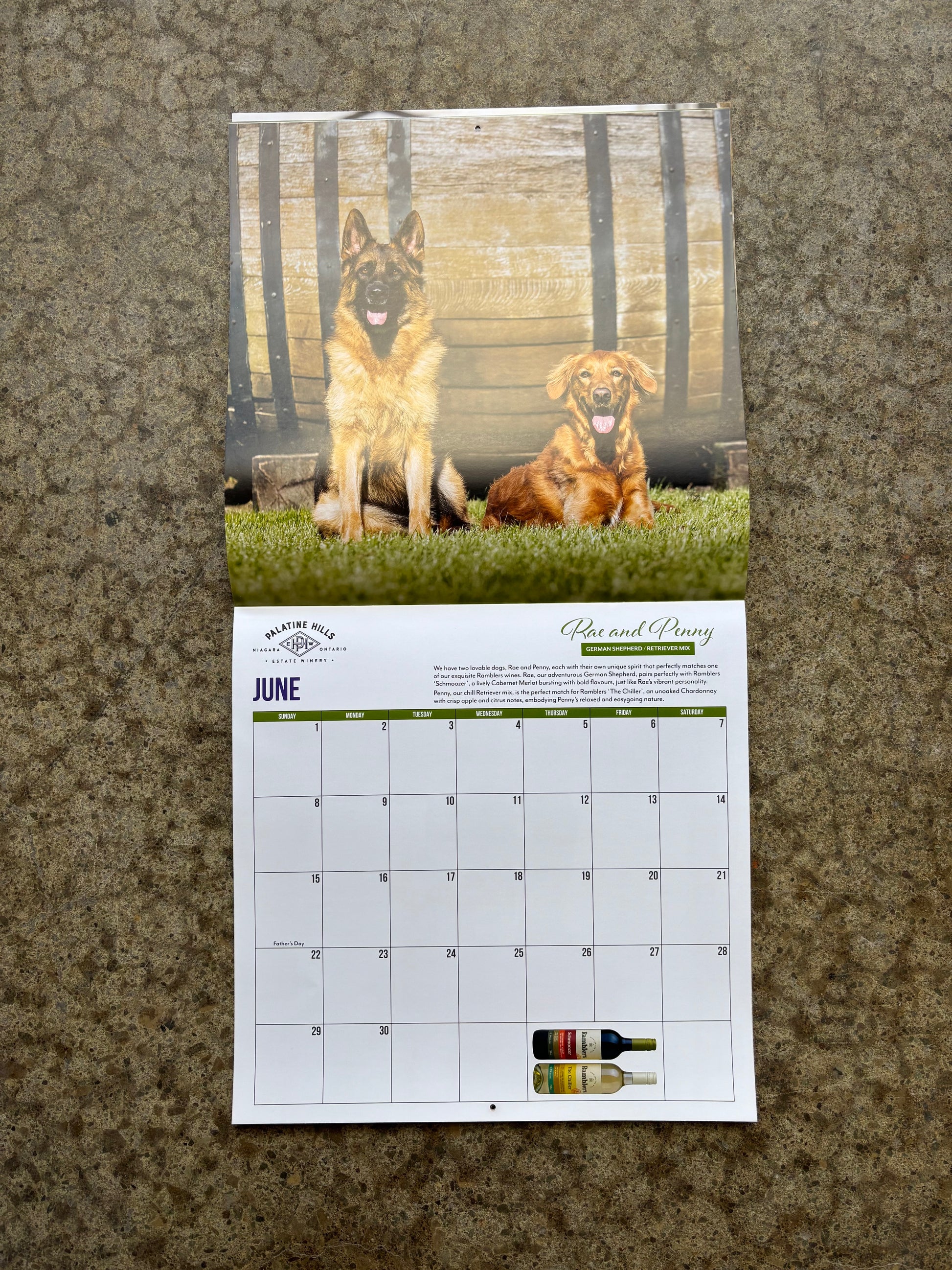 2025 Winery Dogs of Ontario Calendar - Palatine Hills Estate Winery