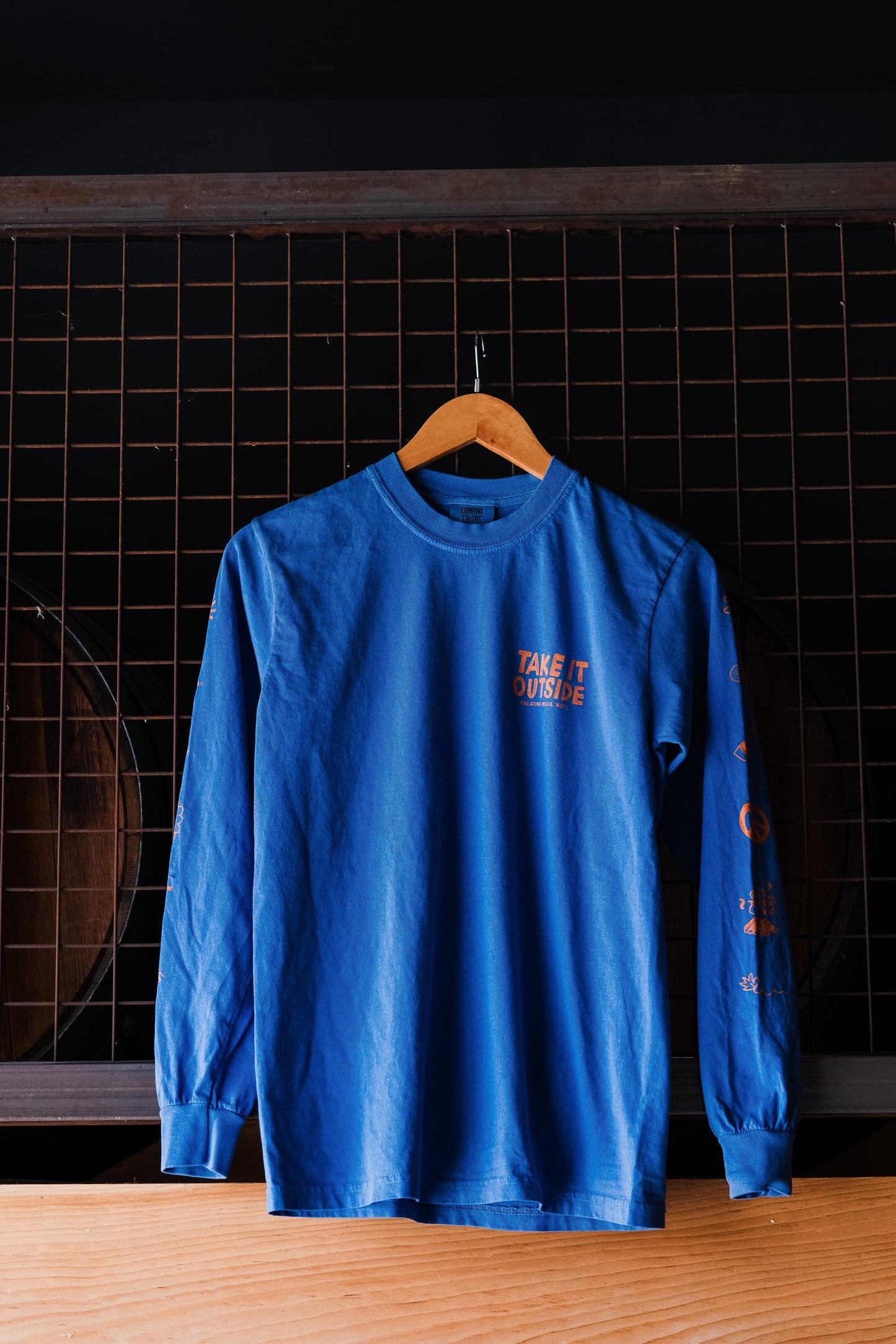 'Take it Outside' Emblem Long SleeveTee - Palatine Hills Estate Winery